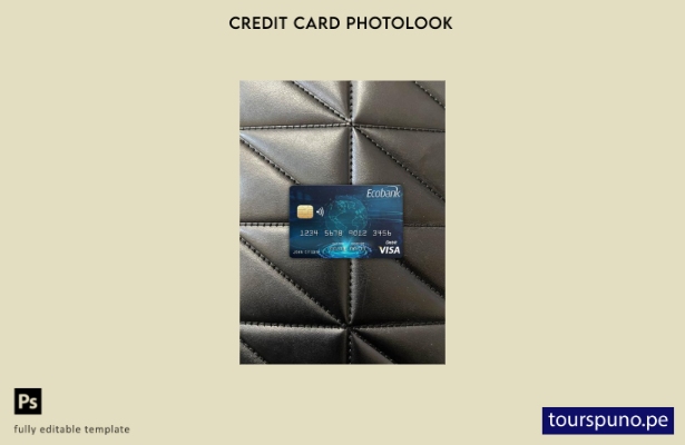 listo para imprimir plantilla frontal de aspecto fotográfico de tarjeta visa Cha